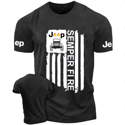 JP American Flag  Semper Fire JP T-Shirt