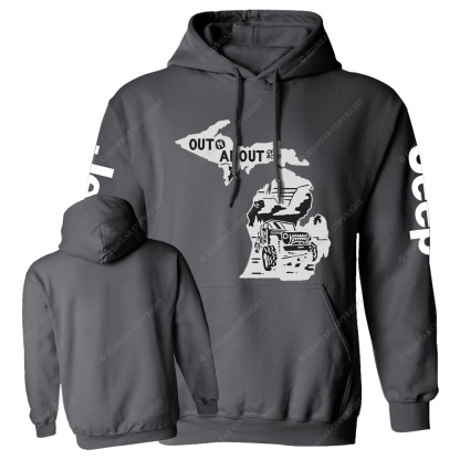 Out About Off-Road Map Of America Jp Casual Hoodie