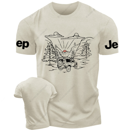 Outdoor Trip Stick Figure Line ArtJp T-Shirt