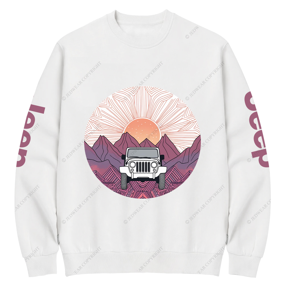 A Car Driving Through A Mountain Jp Crew Neck Sweatshirt