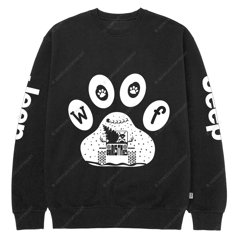 Christmas Dog Paw Reindeer Off-Road Jp Crew Neck Sweatshirt