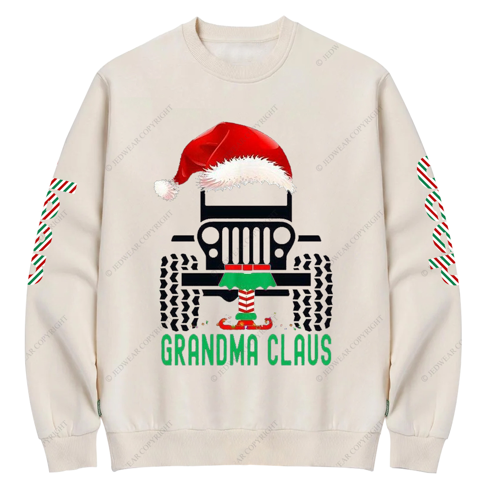 Christmas Grandma Claus Santa Hat Jp Crew Neck Sweatshirt