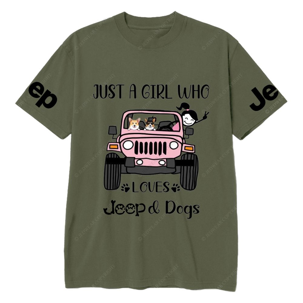Just A Girl Who Love With Car And Dogs Jp T-Shirt