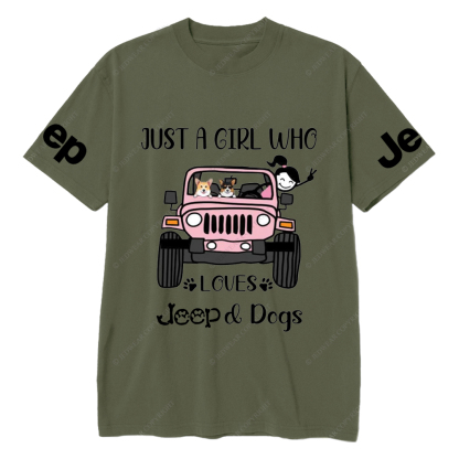 Just A Girl Who Love With Car And Dogs Jp T-Shirt