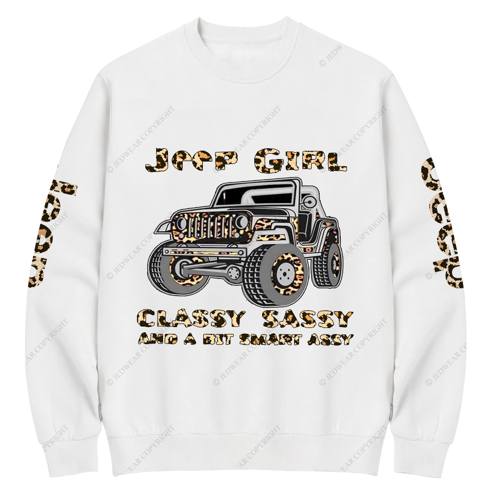 Classy Sassy And A Bit Smart Assy Leopard Print Jp Crew Neck Sweatshirt