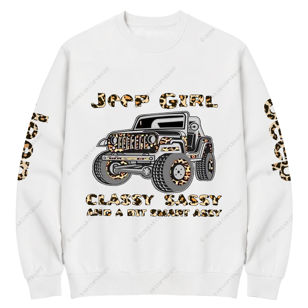 Classy Sassy And A Bit Smart Assy Leopard Print Jp Crew Neck Sweatshirt