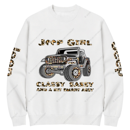 Classy Sassy And A Bit Smart Assy Leopard Print Jp Crew Neck Sweatshirt