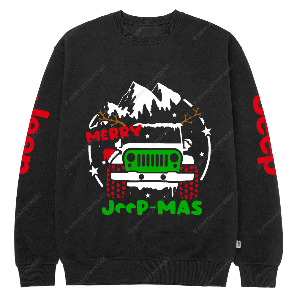 Merry Christmas Mountain Snow Jp Crew Neck Sweatshirt