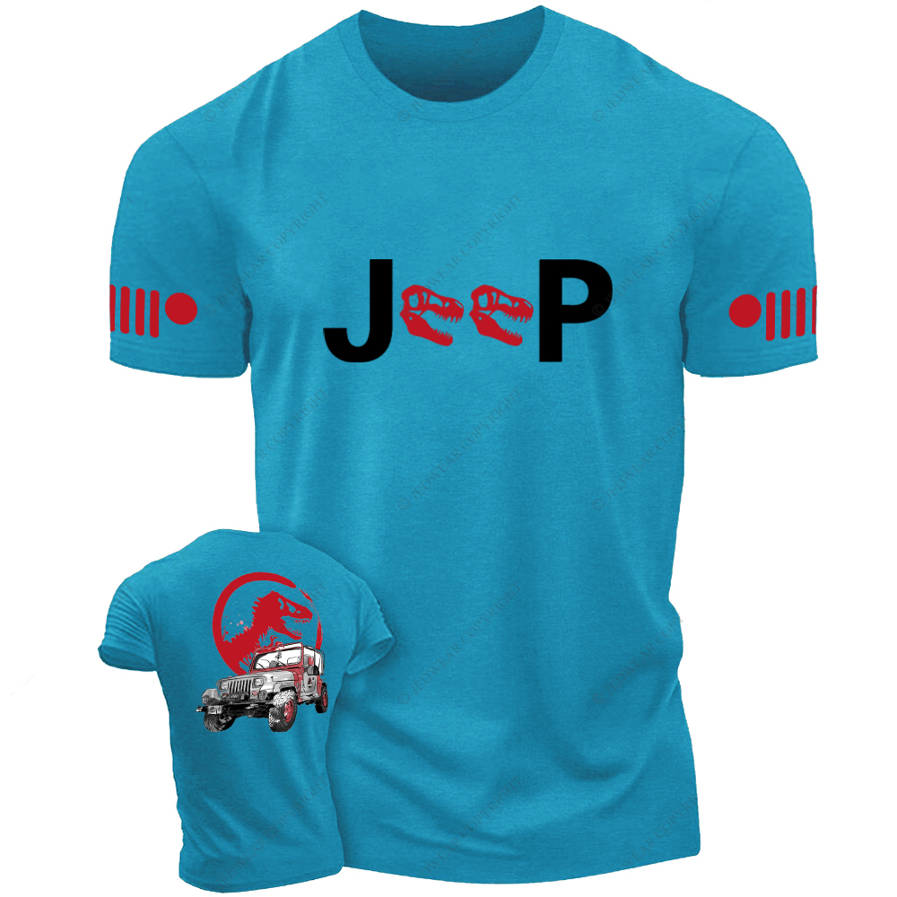 Dinosaur On The Back Of An Off-Road Vehicle Jp T-Shirt