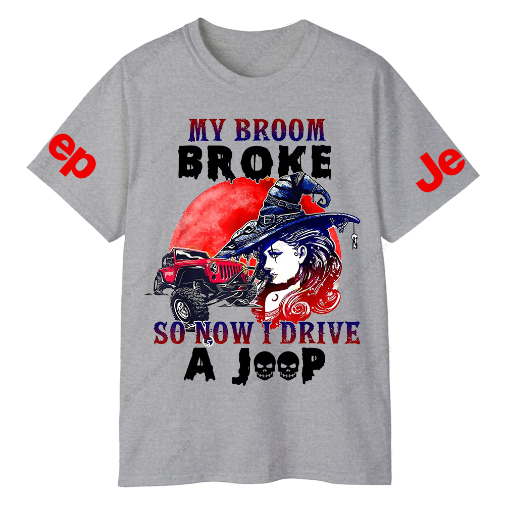 Halloween My Broom Broke So Now I Drive Car Jp T-Shirt