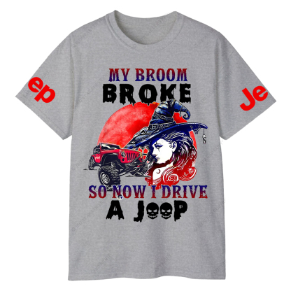 Halloween My Broom Broke So Now I Drive Car Jp T-Shirt