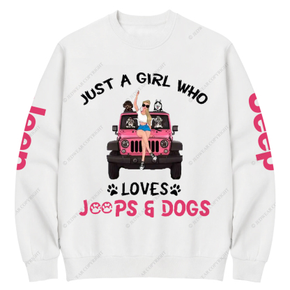 Just A Girl Who Loves Car And Dogs Jp Crew Neck Sweatshirt