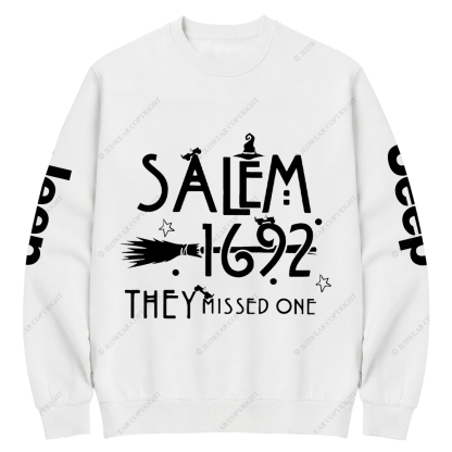 Salem 1692 Halloween Cap They Missed One Jp Crew Neck Sweatshirt