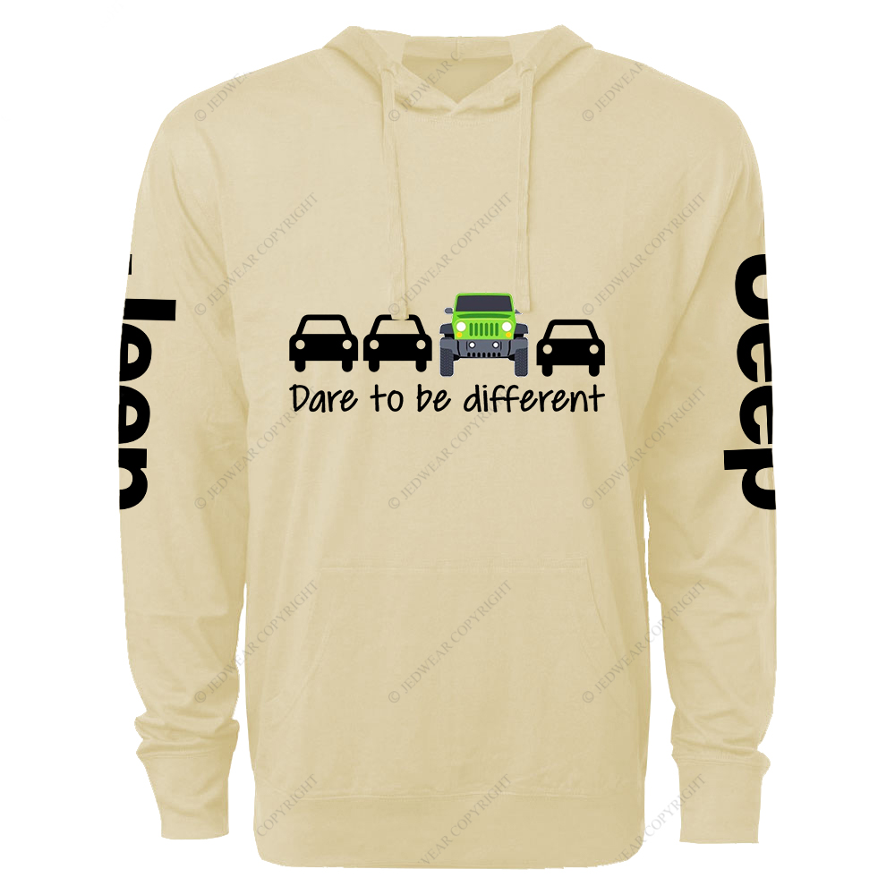Dare To Be Different Green Car Jp Lightweight Hoodie