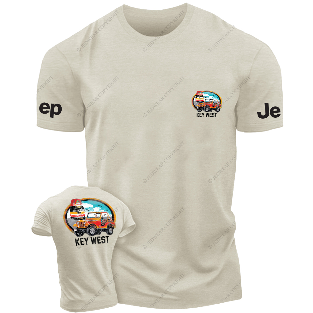 Hawaii Key West Four-wheeler On The Seaside Seagulls Blue Sky JP T-Shirt