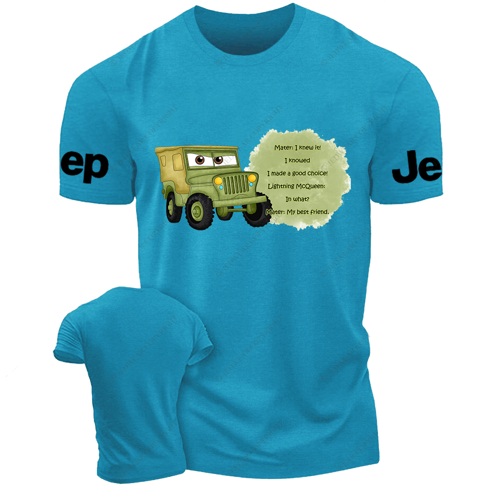 Sarge from Cars Mater And Lightning McQueen Cartoon Funny Jp T-Shirt