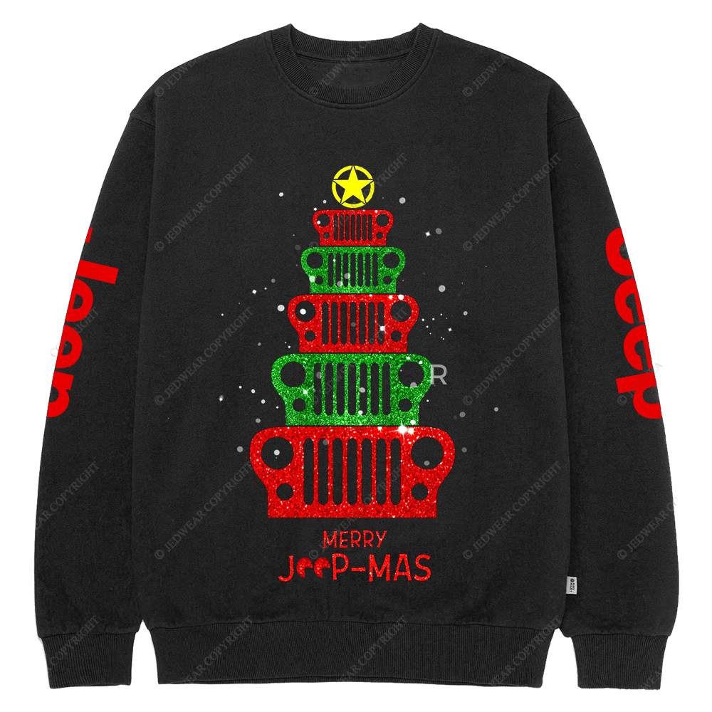 Merry Christmas Tree Jp Crew Neck Sweatshirt