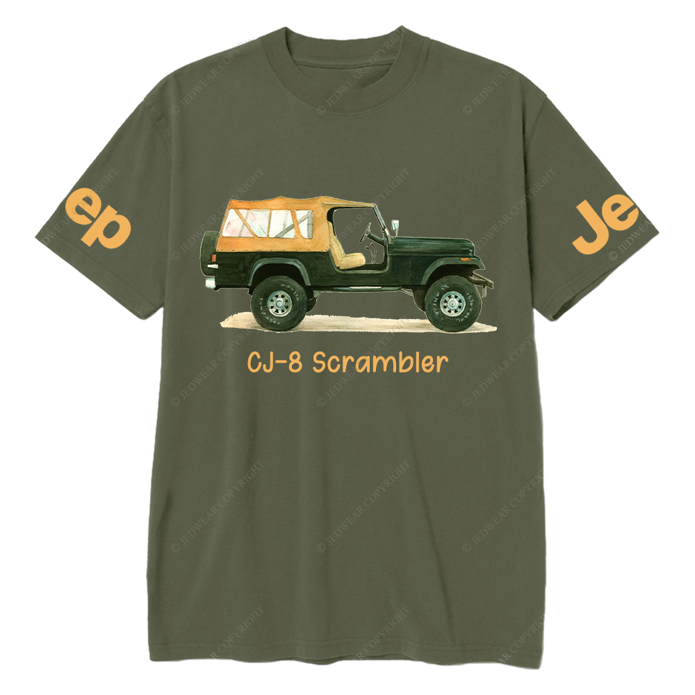 CJ-8 Scrambler Classic Willys Truck Cartoon Watercolor Jp T-Shirt