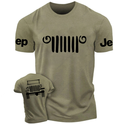 Hand-Painted Line Drawing Off-Road Front And Rear Design Jp T-Shirt
