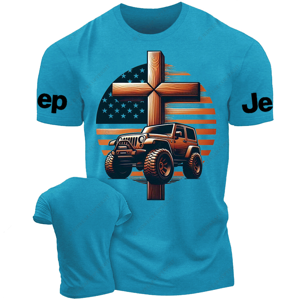 Religion Jesus American Flag Corss Jp T-Shirt