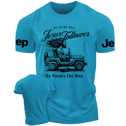 Follower Of Jesus Religion He Points The Way Jp T-Shirt