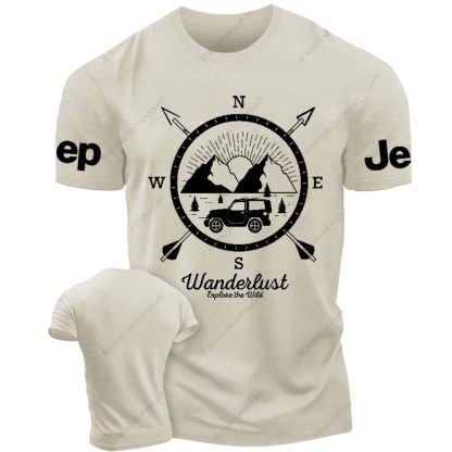 Wanderlust Explore Wild Silhouette Compass Jp T-Shirt