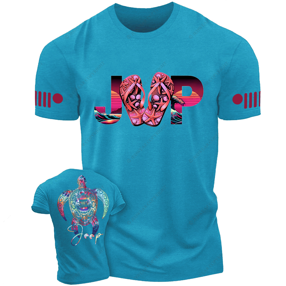 Colorful Summer Turtle Slippers Jp T-Shirt