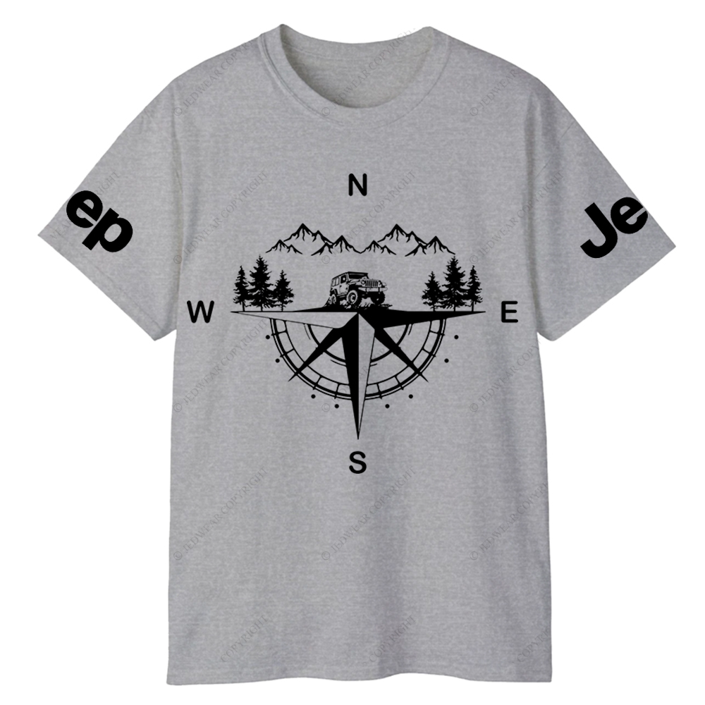 Compass Mountains And Trees Jp T-Shirt