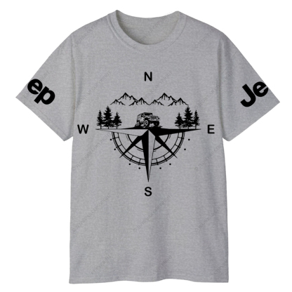 Compass Mountains And Trees Jp T-Shirt