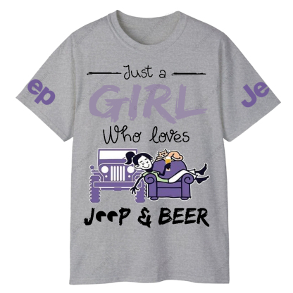 Just A Girl Who Loves Car And Beer Jp T-Shirt