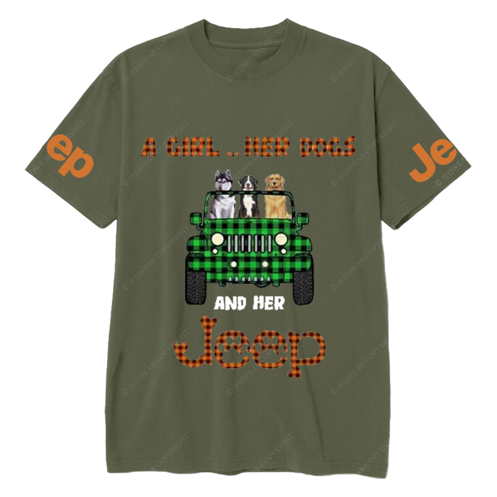 A Girl Her Dog And Her Car Jp T-Shirt