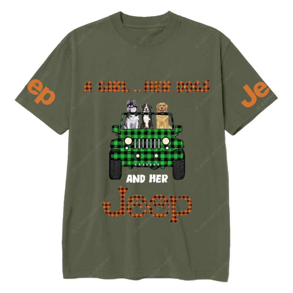 A Girl Her Dog And Her Car Jp T-Shirt