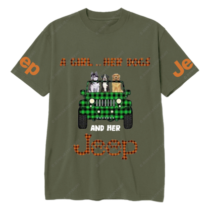 A Girl Her Dog And Her Car Jp T-Shirt