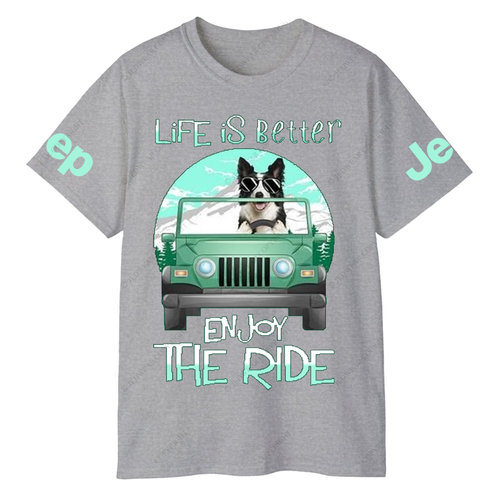 Husky Pet Dog Enjoy The Ride Life Is Better Jp T-Shirt