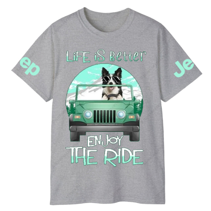 Husky Pet Dog Enjoy The Ride Life Is Better Jp T-Shirt
