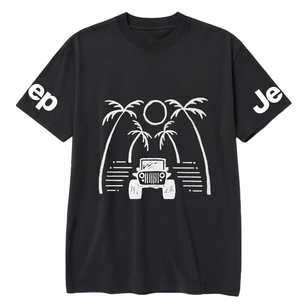 Jp Casual Palm Tree Hand-Painted Print T-shirt
