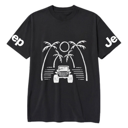 Jp Casual Palm Tree Hand-Painted Print T-shirt