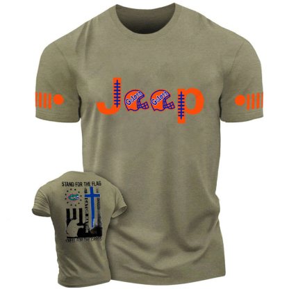 Florida Gators Stand For The Flag Kneel For The Cross Gator Nation Jp T-Shirt