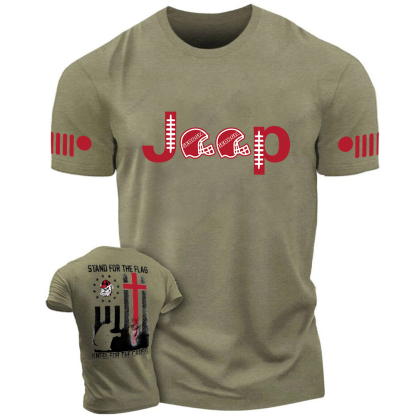 Georgia Bulldogs Stand For The Flag Kneel For The Cross Nation Religion Jp T-Shirt