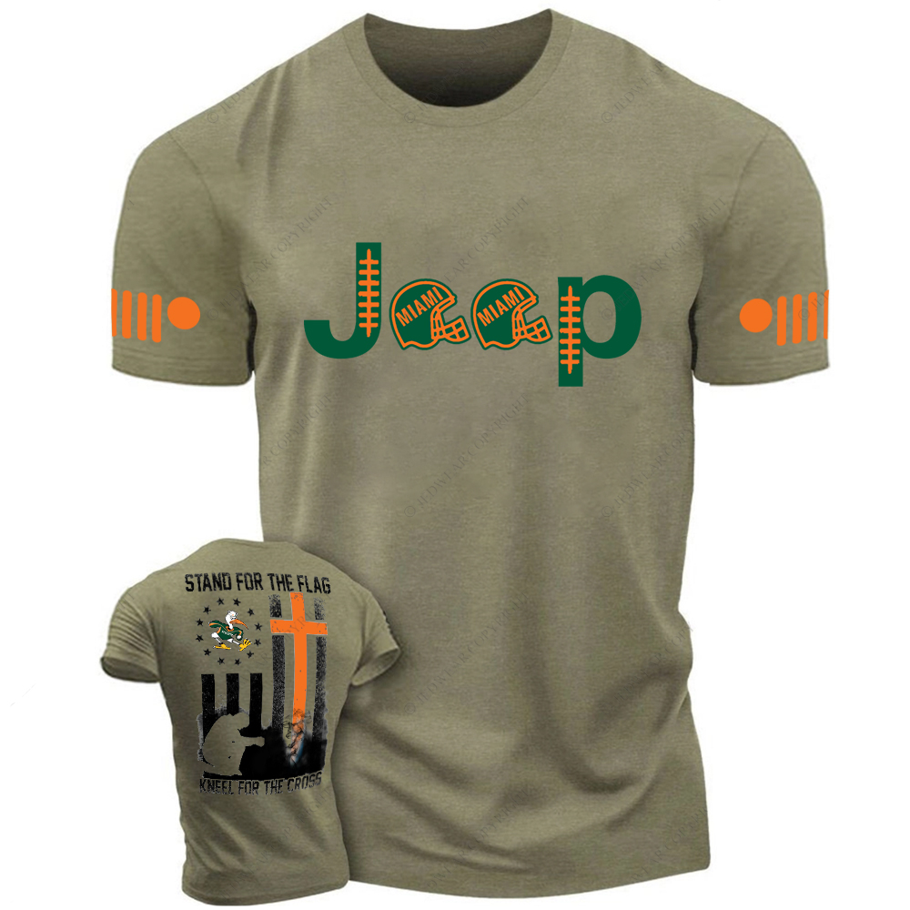 Miami Stand For The Flag Kneel For The Cross Gator Nation Religion Jp T-Shirt