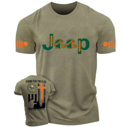 Miami Stand For The Flag Kneel For The Cross Gator Nation Religion Jp T-Shirt
