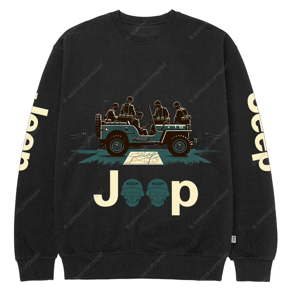 Retro Military Soldiers Jp Crew Neck Sweatshirt