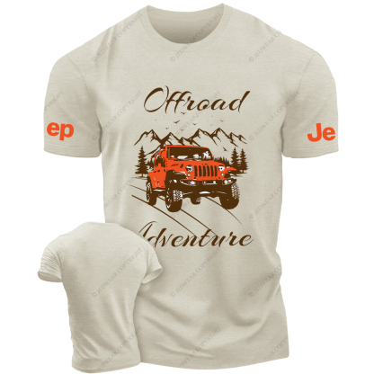 Off-Road Adventure Orange Vehicle Driving On The Road JP T-Shirt