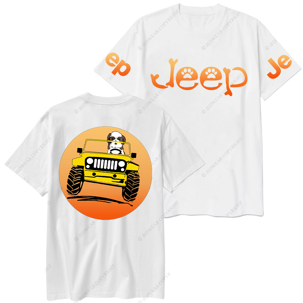 Shih Tzu Dog Driving Off-Road Sunset  Jp T-Shirt