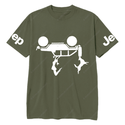 Girl And Dog Falling From 4 Door Jp T-Shirt