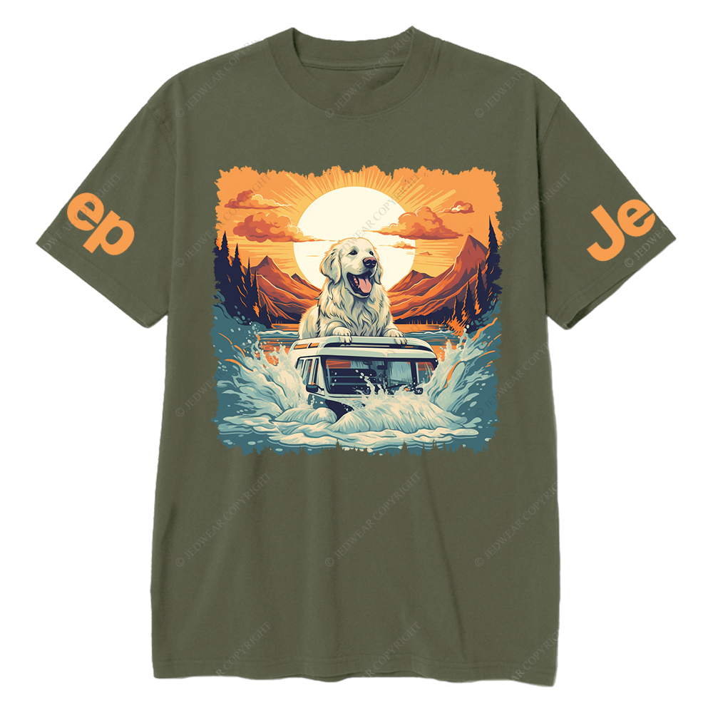 Pet Love Dog Sunset Wave Jp T-Shirt