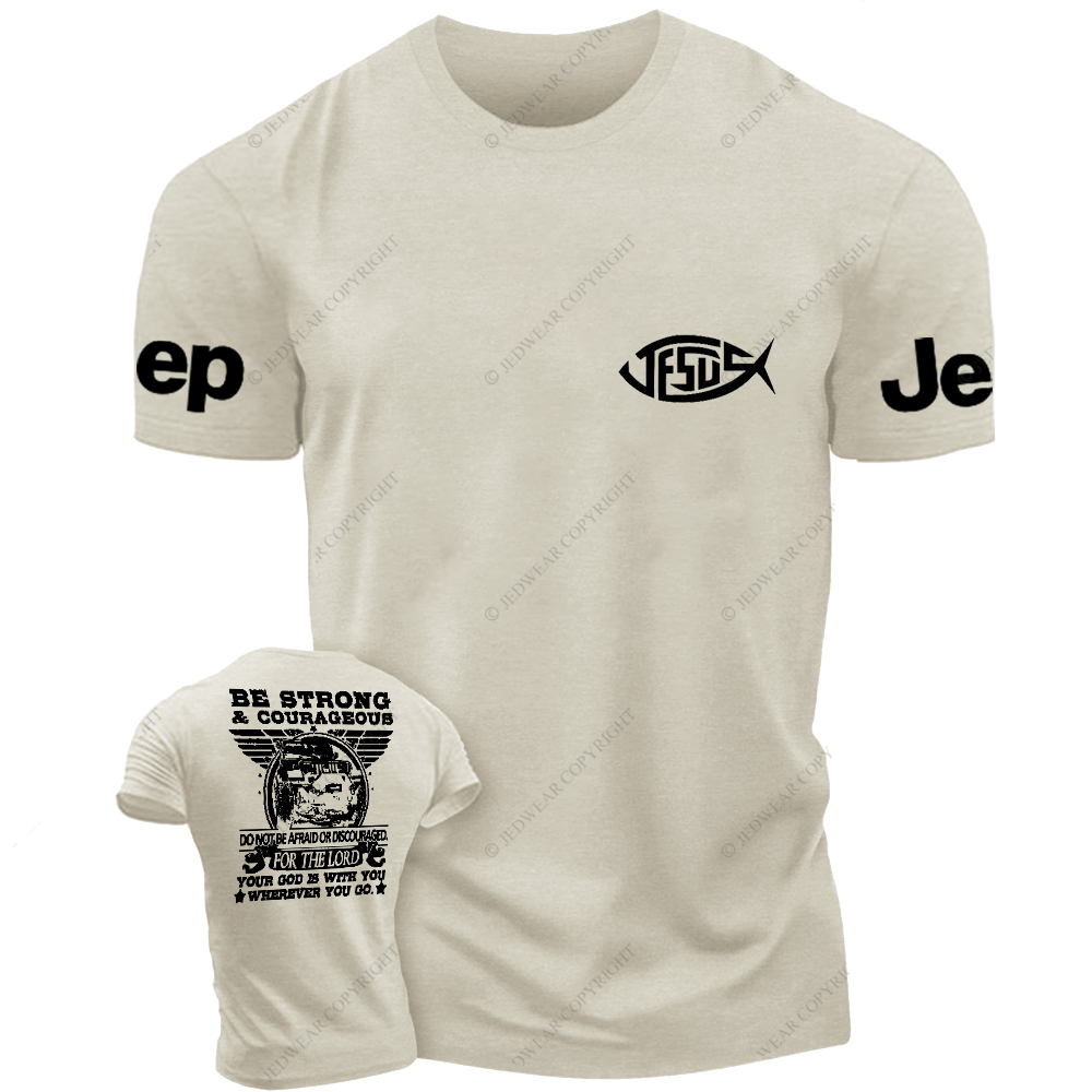 Religion Jesus Be Strong Courageous For The Lord Jp T-Shirt