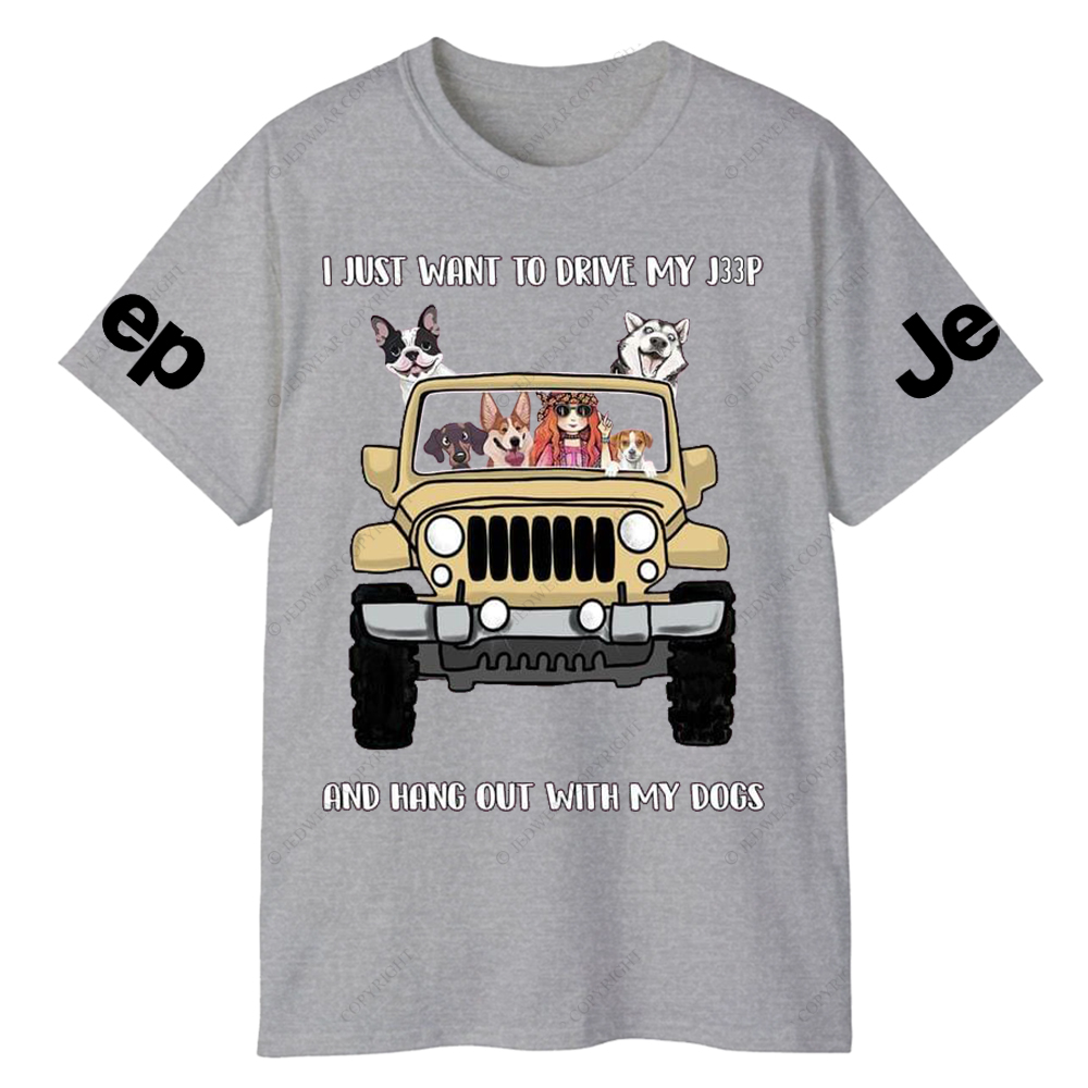 I Just Want To Drive My Car And Hang Out With My Dogs Jp T-Shirt