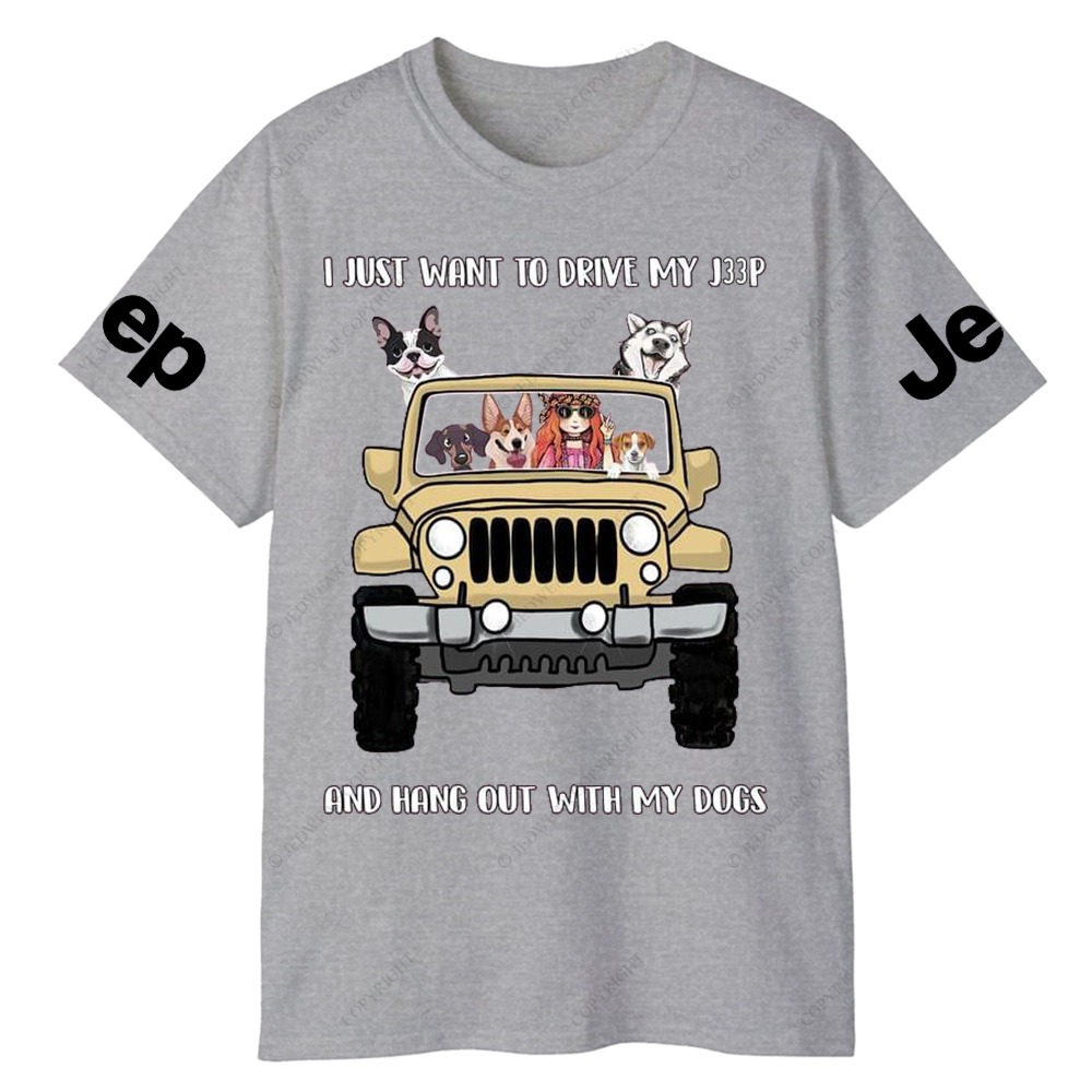I Just Want To Drive My Car And Hang Out With My Dogs Jp T-Shirt