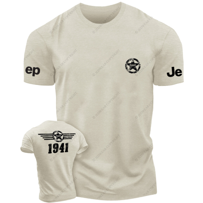 JP Created Times Since 1941 Military Star Front And Rear Design JP T-Shirt
